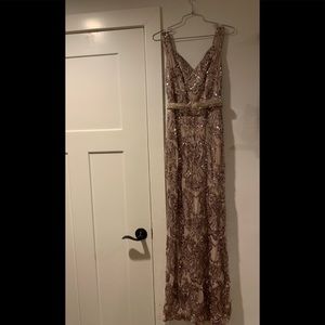 Aqua dresses lavender sequined full length dress